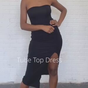 NWT Klassy Network Strapless Black Tube Dress